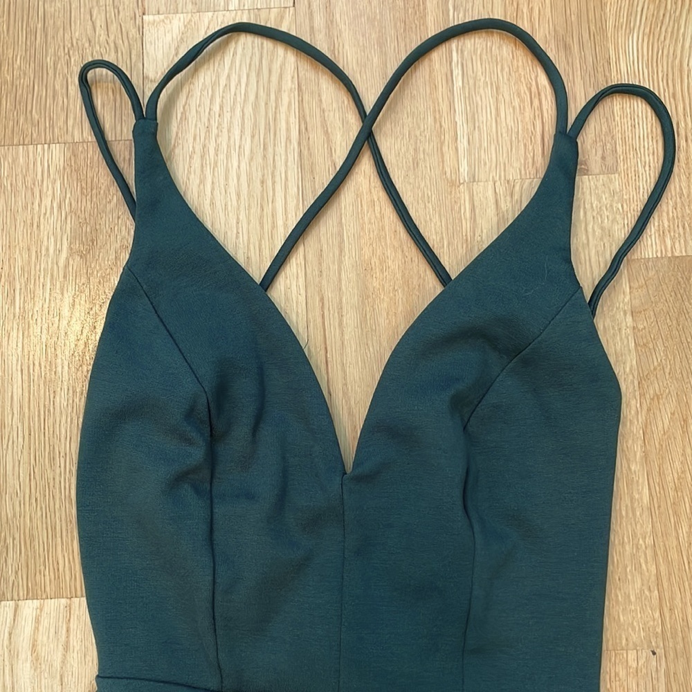 Lulus Forest Green Backless Skater Dress - Picture 6 of 10